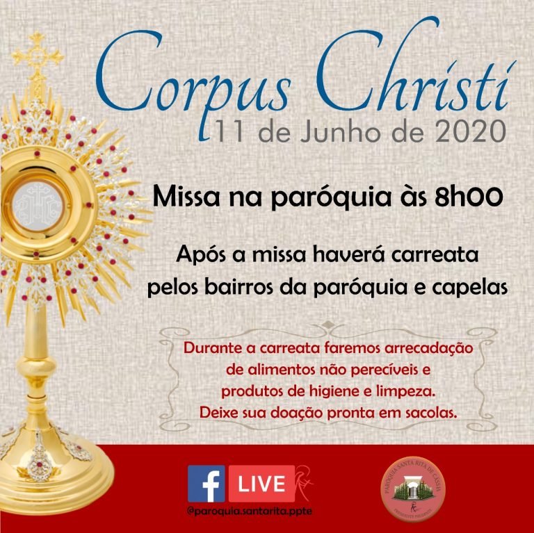 Leia mais sobre o artigo Missa e carreata de Corpus Christi