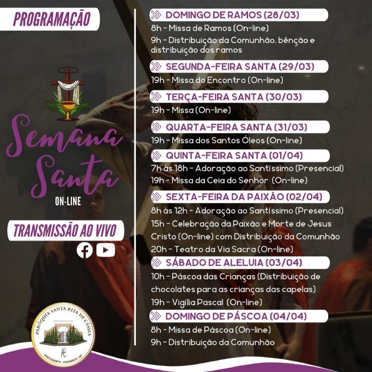 Leia mais sobre o artigo Programação para a Semana Santa